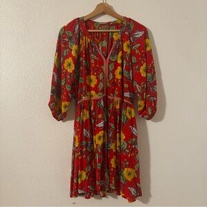 Chances R  Summer MiniDress Woman’s XL  3/4 Bolloom Sleeve Floral